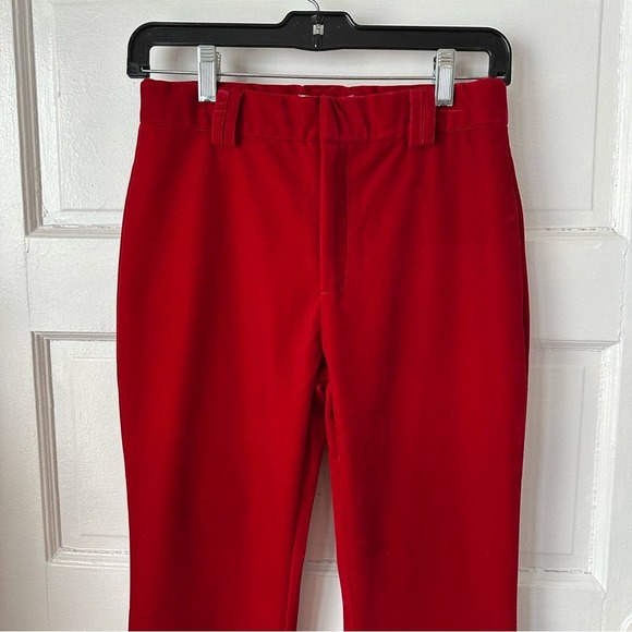 Steve Madden Red Velvet Flare Leg Pants XS Stretch High Rise NWT Romantic Fairy - Picture 10 of 14